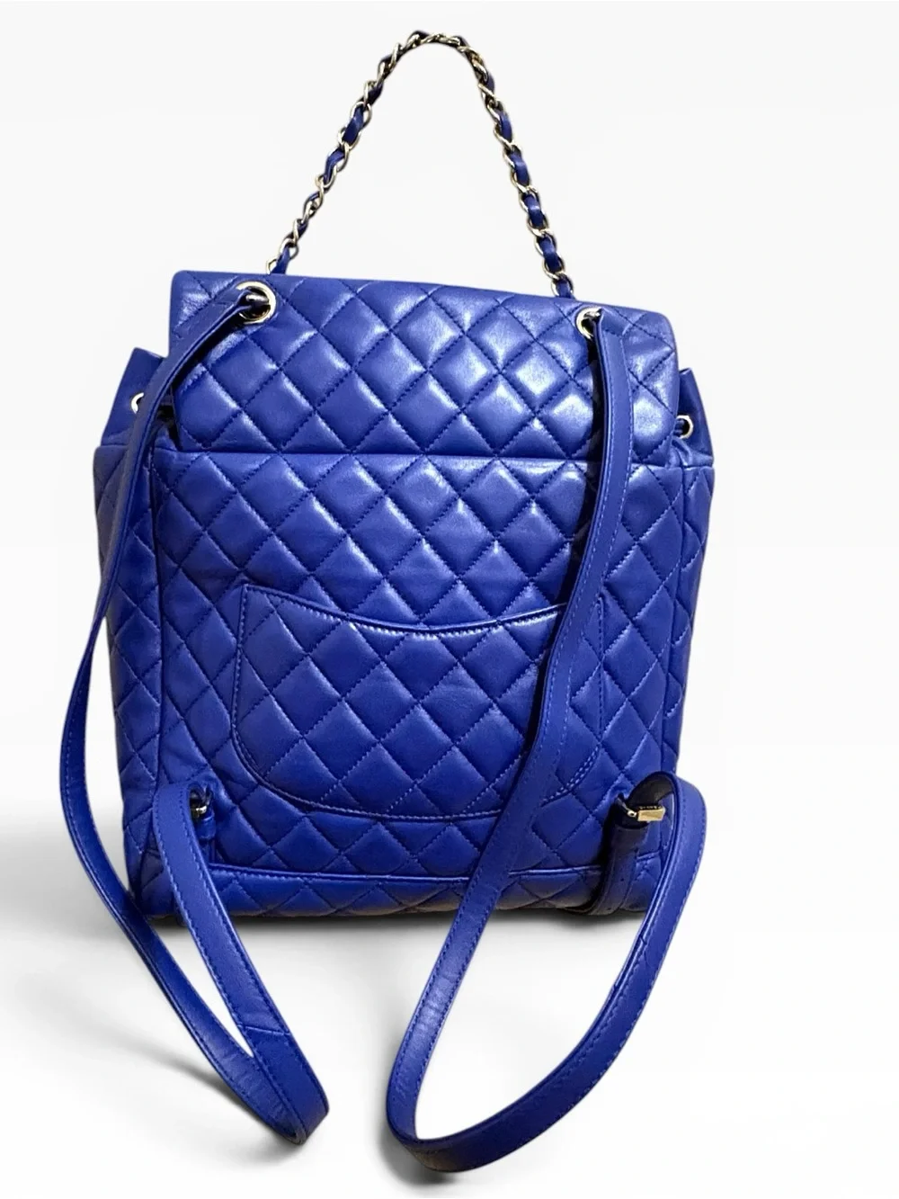 CHANEL Urban Spirit Large Backpack Royal Blue Quilted Lambskin 22 Series